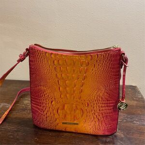 Brahmin Katie Crossbody Handbag Passion Fruit Melbourne Leather Gold Hardware